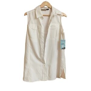 White Breathable fabric SPF 30 Quick Dry White Button-Up Side/Back‎ Ventilation